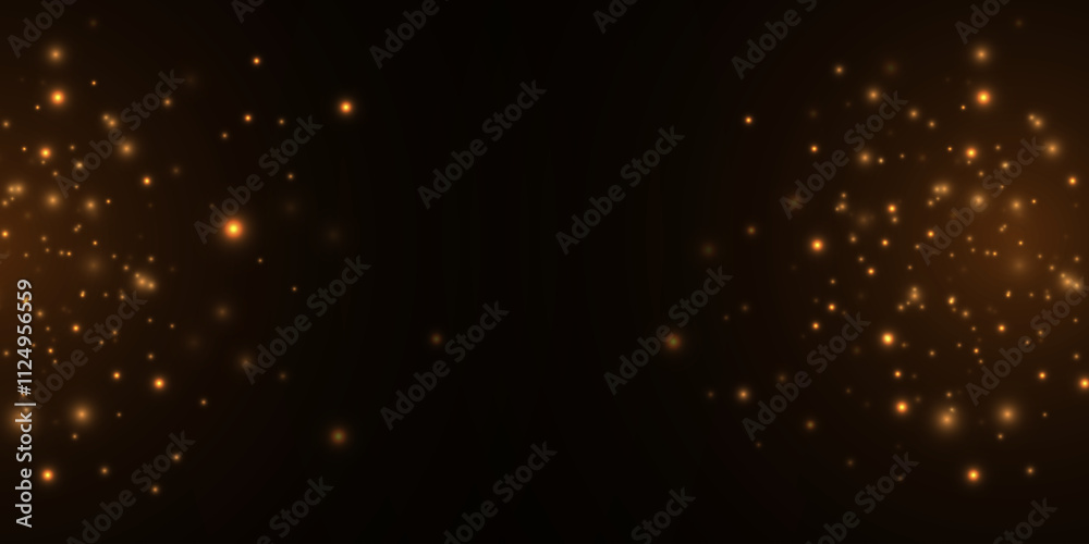 Aufkleber bright blurred sparks isolated on black background. glowing magical dust with bokeh. abstract light 