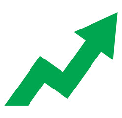 Growing graph icon set. Vector illustration. Set of growing bar graph. Business chart with arrow. Growths chart collection. EPS 10.