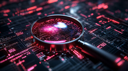 binary code and glass