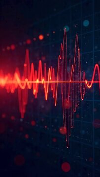 Graphs of sound waves used in audiology, hearing tests, images of sound waves, spectrograms, and acoustic visualizations on a dark background