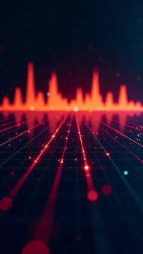 Graphs of sound waves used in audiology, hearing tests, images of sound waves, spectrograms, and acoustic visualizations on a dark background