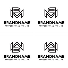 Letters MP MQ WB WD Monogram Logo, for MP PM MQ QM WB BW WD or DW initials
