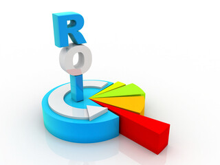 3d illustration Return on investment chart