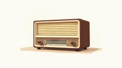 Minimalist Vintage Radio Illustration