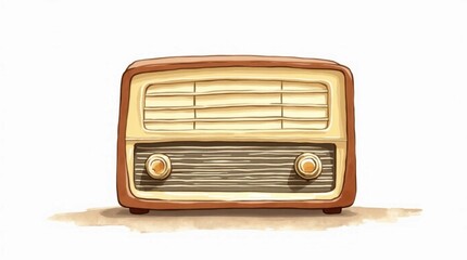Minimalist Vintage Radio Illustration