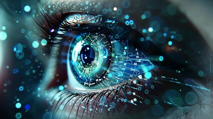 A sensor embedded in a contact lens using 6G technology to monitor glucose levels and provide insulin dosage recommendations for diabetic patients.