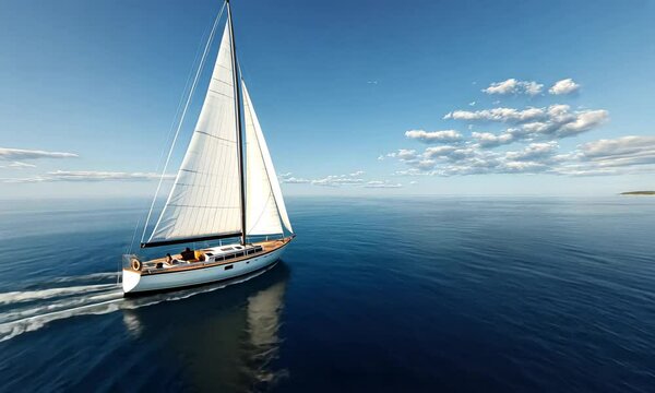 Enjoy a peaceful sailing experience on smooth waters under a clear blue sky with gentle winds and stunning views all around