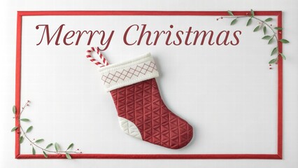christmas stocking stuffer with red christmas background