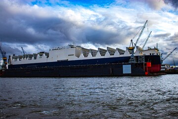 ship in the harbor Hamburg © Alla