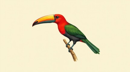 Fototapeta premium Colorful Tropical Bird with Red Chest