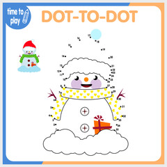 children's educational game. logic game. connect the dots by numbers. handwriting training. coloring book. New Year. Christmas.	
