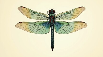 Majestic Iridescent Dragonfly