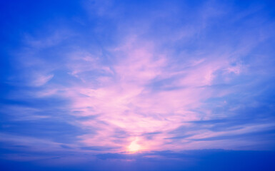 Obraz premium Seascape in the early morning. Calm sea at dawn with beautiful sky. Natural landscape