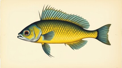 Striking Exotic Fish with Yellow and Blue