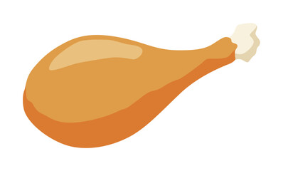 Pixel art illustration of a chicken leg on a white background