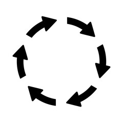 Arrows rotating in a circle graphic design