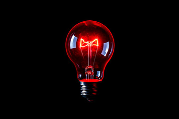 a burning light bulb as a symbol of the emergence of an idea