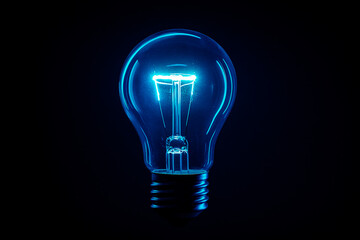 a burning light bulb as a symbol of the emergence of an idea