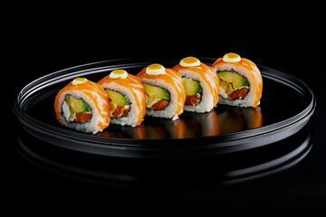 salmon roll japanese cuisine concept