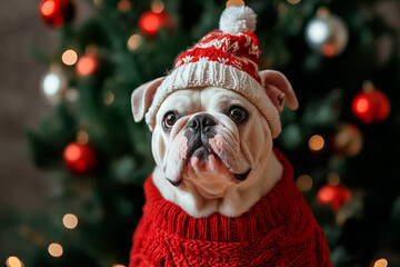 funny greeting card on the theme of Christmas and New Year