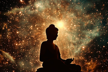 silhouette of buddha