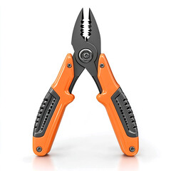 Obraz premium Orange hand pliers with black grips Isolated on white background.