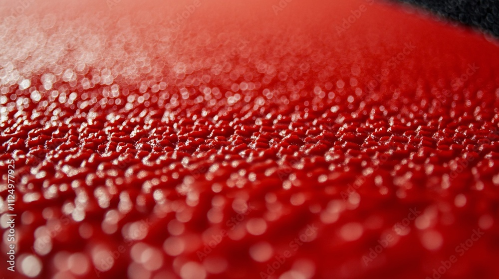 Poster Red textured surface with bokeh effect creating stunning visual abstraction