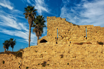 Ruined of ancient city Caesarea in Israel