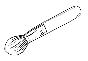 make up brush digital drawing illustration isolated