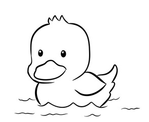 cute duck illustration isolated on white