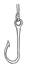 fishing hook illustration isolated on white