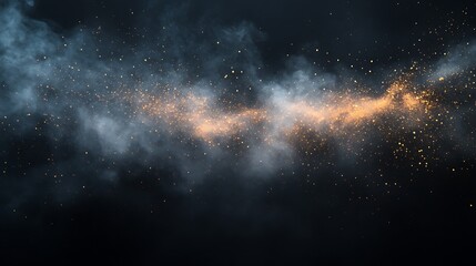 Fototapeta premium powder splash on black background , dark black dust textured concrete stone wall background