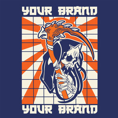 Ilustrasi desain logo Grim Reaper