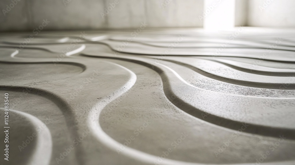 Poster wavy concrete surface creating a modern architectural design