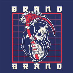 Ilustrasi desain logo Grim Reaper