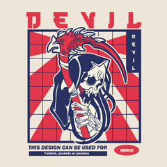 Ilustrasi desain logo Grim Reaper