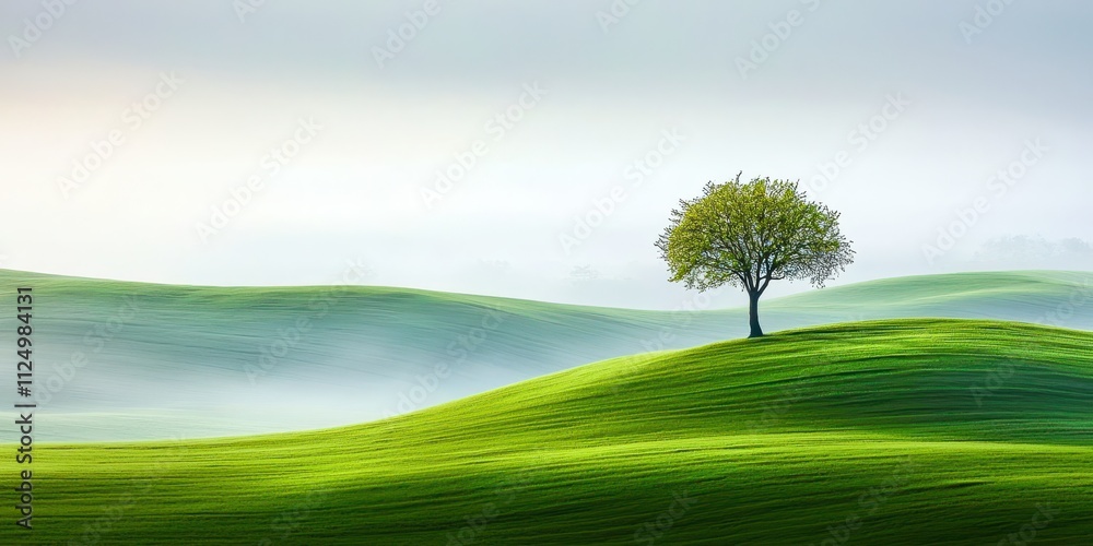 Poster Tree is standing in a grassy field