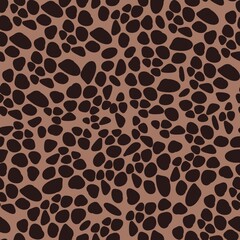 Seamless Pattern of Big Cheetah Print on Mocha Mousse Background