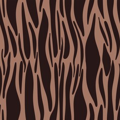 Seamless Pattern of Big Tiger Stripes on Mocha Mousse Background