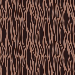 Seamless Pattern of Small Tiger Stripes on Mocha Mousse Background