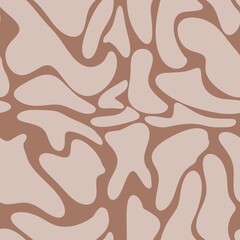 Seamless Pattern of Big Milk Cow Stains on Mocha Mousse Background