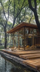 Minimalist Office Design Surrounded by Nature
