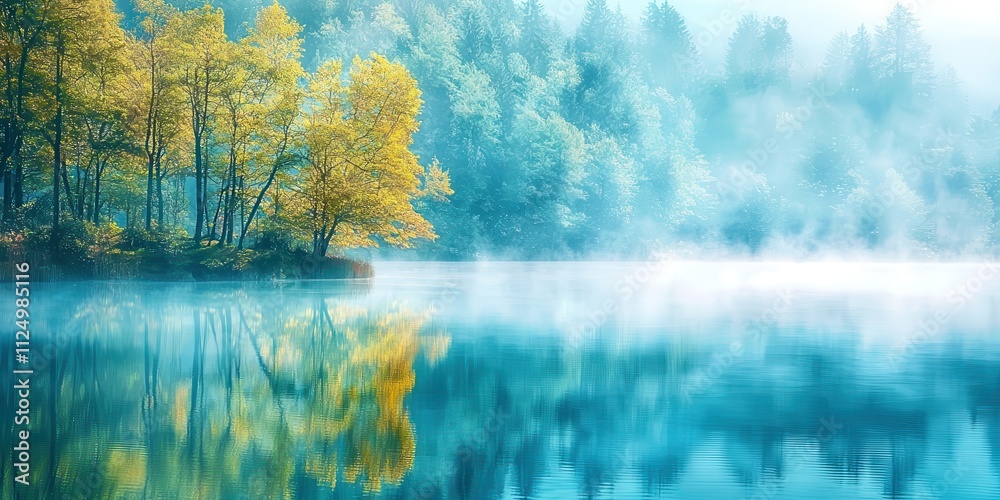 Poster lake with a tree in the foreground