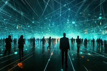 Futuristic Crowd in a Digital Environment