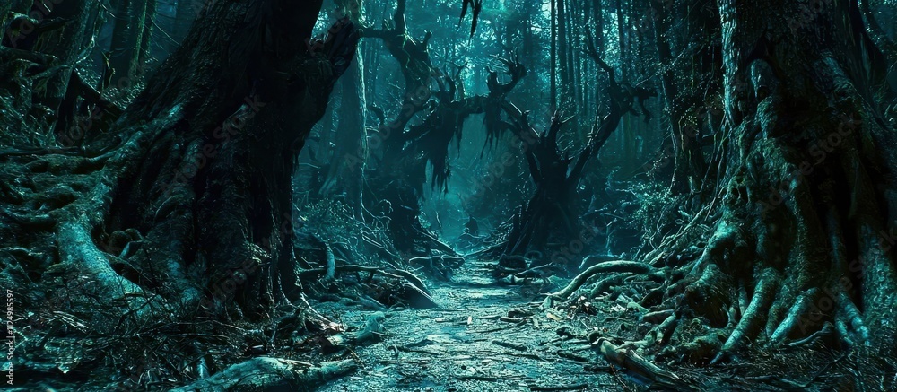 Poster Forest with a path through it