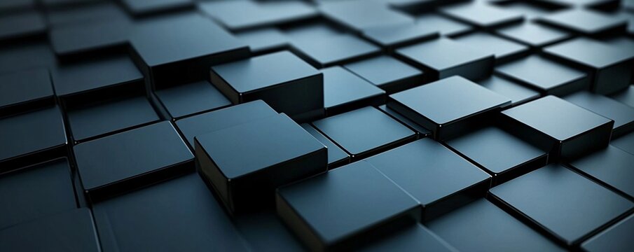 Black cubes creating an abstract modern background