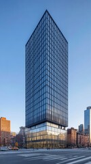 Obraz premium Contemporary Glass Office Tower in Urban Landscape