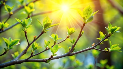 Springs Gentle Embrace Sunlight Filtering Through Burgeoning Foliage