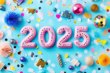 Festive Celebration Elements for the New Year 2025