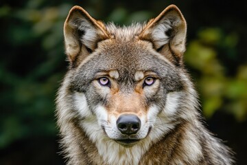 Obraz premium Majestic Wolf Gazing Intently at the Camera